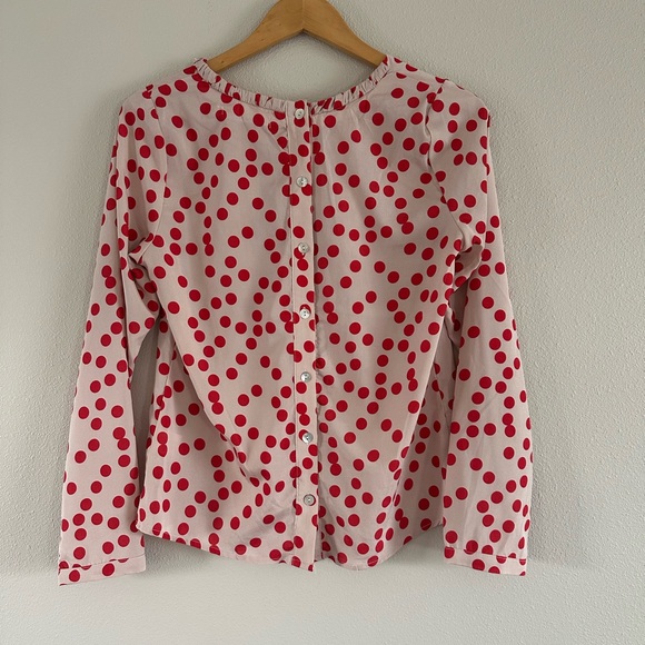 Sunny Girl Cream and Red Buttoned Blouse - Picture 2 of 4